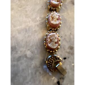 Vintage Bonetto Quartz Pink Cameo Slide Watch